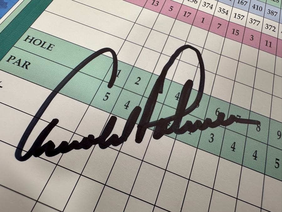 Just Added - Arnold Palmer Autographed Golf Score Card From The Resort Semiahmoo Golf Course In Blaine, WA 12' X 6' [Photo 4]