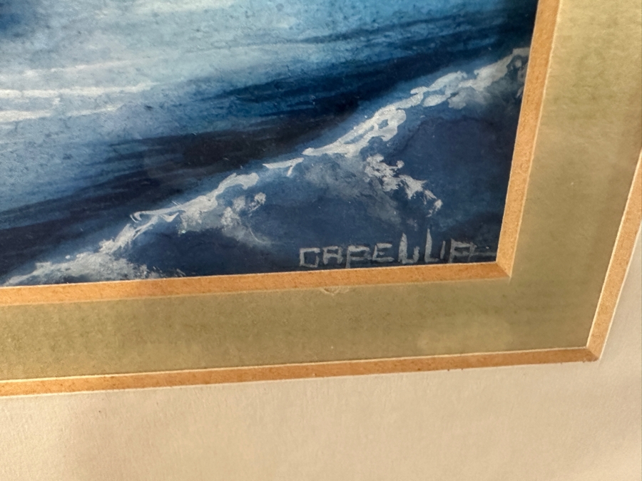 Just Added - J. P. Capella Original Watercolor Painting Of A Bald Eagle & Rainbow Trout Signed Lower Right Capella 33.5 X 27.5 Framed 41 X 35.5 [Photo 10]