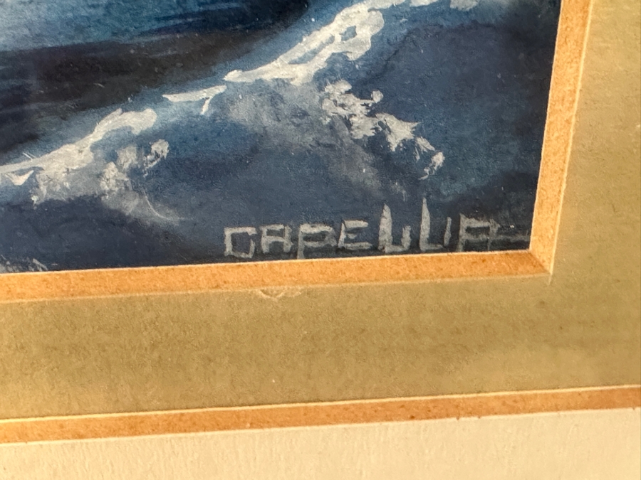 Just Added - J. P. Capella Original Watercolor Painting Of A Bald Eagle & Rainbow Trout Signed Lower Right Capella 33.5 X 27.5 Framed 41 X 35.5 [Photo 11]