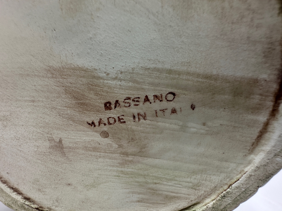 Just Added - Vintage Bassano Floral Ceramic Basket Made In Italy 14W X 13H [Photo 7]