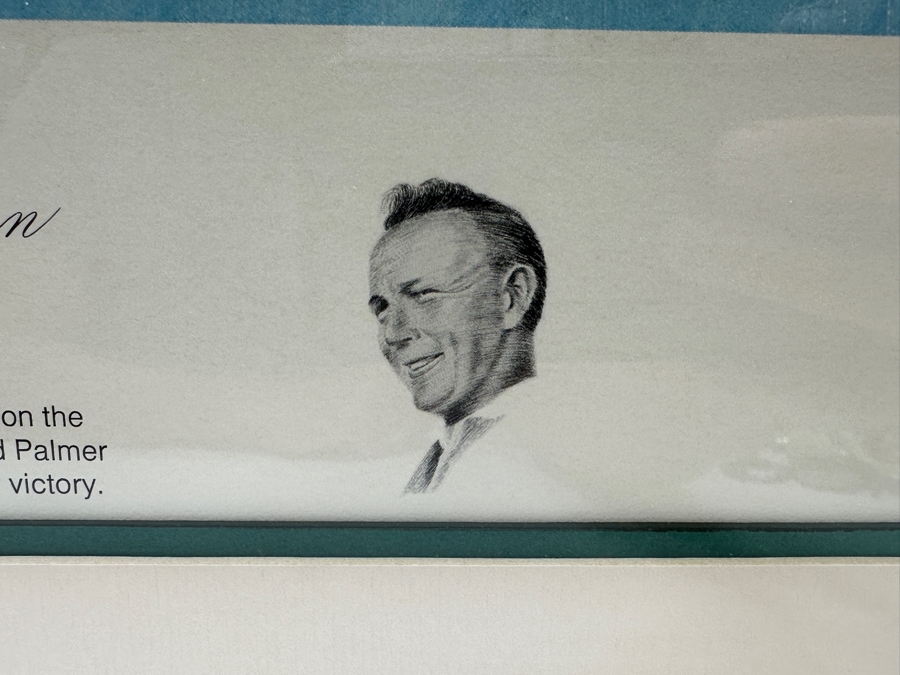 Just Added - Hand Signed Donald Moss Lithograph Titled 'Arnold Palmer On The 12th Green' At The 1960 U.S. Open Golf Championship 27.5 X 22 Framed 36 X 30.5 [Photo 6]