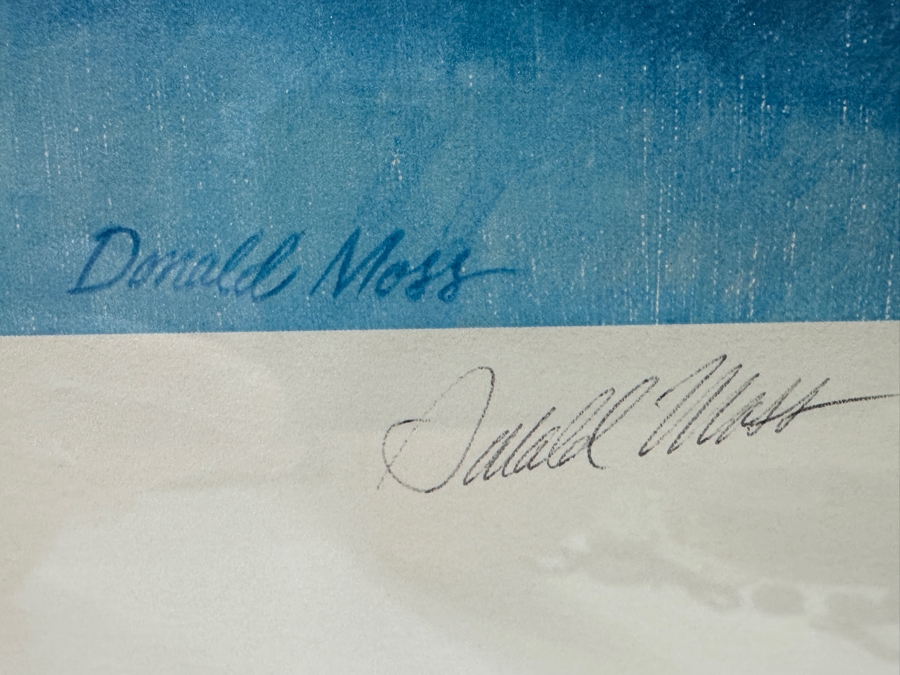 Just Added - Hand Signed Donald Moss Lithograph Titled 'Arnold Palmer On The 12th Green' At The 1960 U.S. Open Golf Championship 27.5 X 22 Framed 36 X 30.5 [Photo 7]