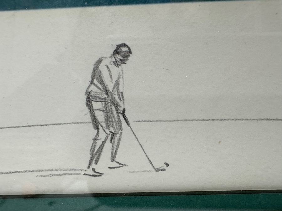 Just Added - Vintage 1968 Hand Signed Arthur Weaver Print With Hand Drawn Illustration Titled '18th Green Royal & Ancient' With Winner Gay Brewer, USA Putting 24 X 18 Framed 32.5 X 28 [Photo 8]