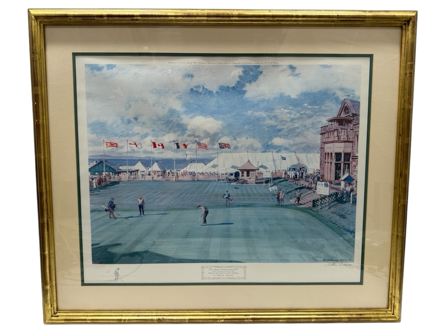 Just Added - Vintage 1968 Hand Signed Arthur Weaver Print With Hand Drawn Illustration Titled '18th Green Royal & Ancient' With Winner Gay Brewer, USA Putting 24 X 18 Framed 32.5 X 28 [Photo 2]