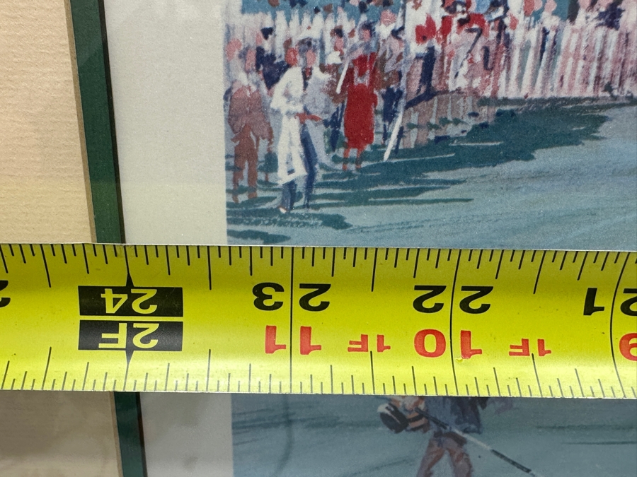 Just Added - Vintage 1968 Hand Signed Arthur Weaver Print With Hand Drawn Illustration Titled '18th Green Royal & Ancient' With Winner Gay Brewer, USA Putting 24 X 18 Framed 32.5 X 28 [Photo 13]