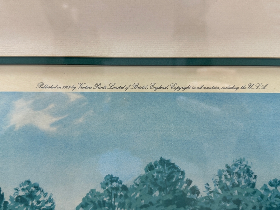 Just Added - Vintage 1969 Hand Signed Arthur Weaver Print With Hand Drawn Illustration Titled 'The Masters, 1968' With Bob Goalby Making The Final Putt To Win 24 X 18 Framed 32.5 X 28 [Photo 8]