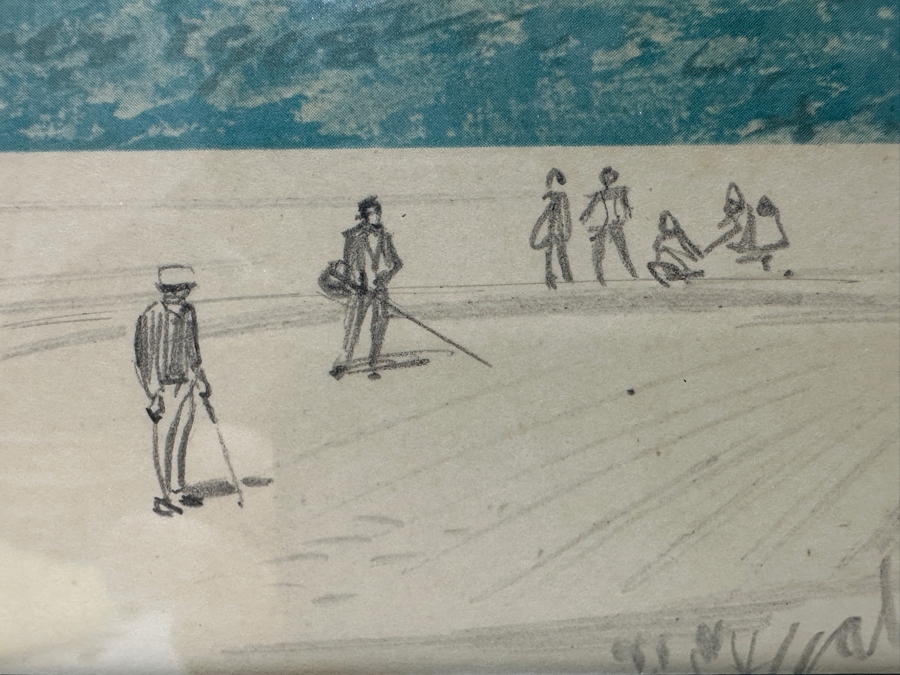 Just Added - Vintage 1969 Hand Signed Arthur Weaver Print With Hand Drawn Illustration Titled 'The Masters, 1968' With Bob Goalby Making The Final Putt To Win 24 X 18 Framed 32.5 X 28 [Photo 6]