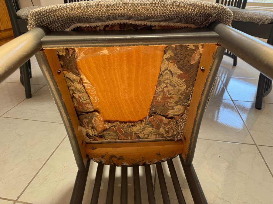 Just Added - Wooden Hexagon Pedestal Dining Table With Six Dining Chairs 47W X 29.5H [Photo 7]