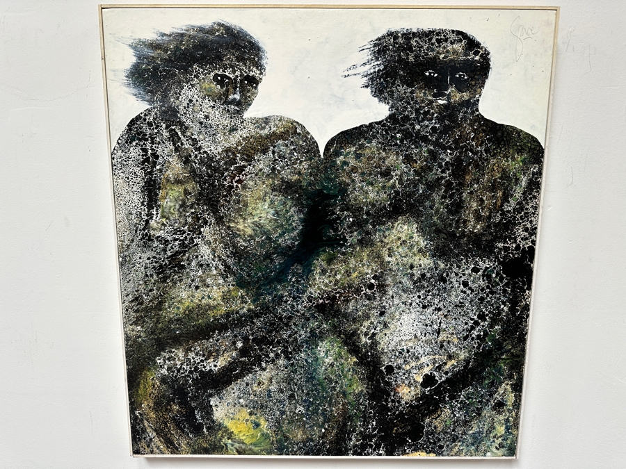 Just Added - Gerrit Greve (1948-2024, Cardiff by the Sea, CA) Original Acrylic Painting On Canvas Titled 'The Monkey People' Signed Upper Right 30' X 32.5' Estimate $975 - $1,219 [Photo 2]
