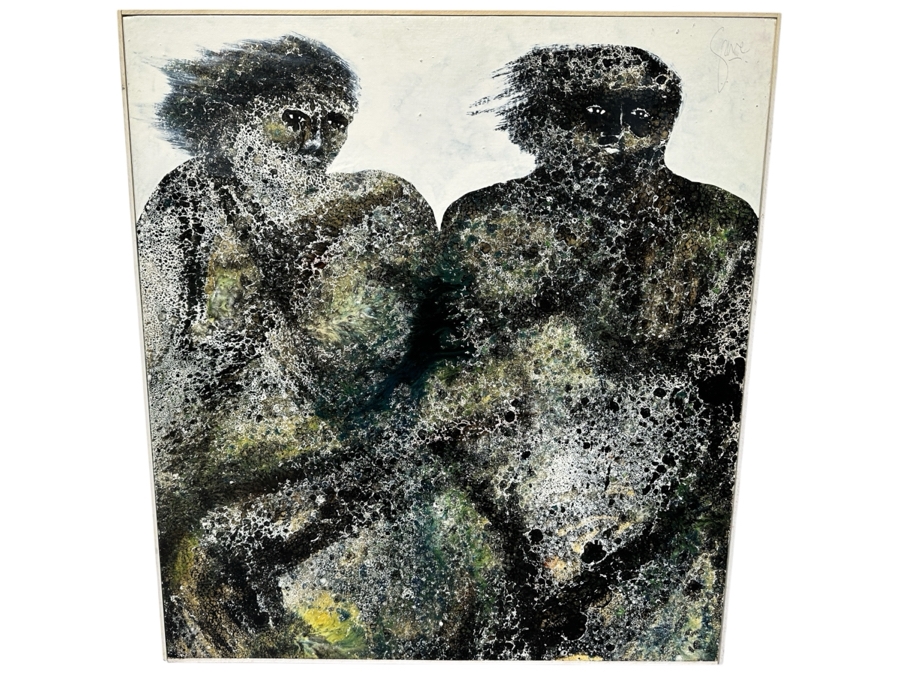 Just Added - Gerrit Greve (1948-2024, Cardiff by the Sea, CA) Original Acrylic Painting On Canvas Titled 'The Monkey People' Signed Upper Right 30' X 32.5' Estimate $975 - $1,219 [Photo 1]