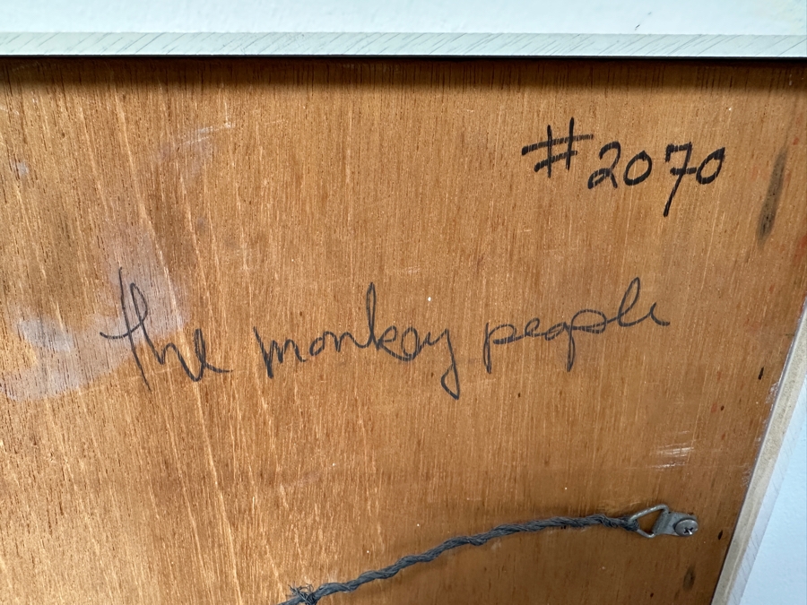 Just Added - Gerrit Greve (1948-2024, Cardiff by the Sea, CA) Original Acrylic Painting On Canvas Titled 'The Monkey People' Signed Upper Right 30' X 32.5' Estimate $975 - $1,219 [Photo 15]