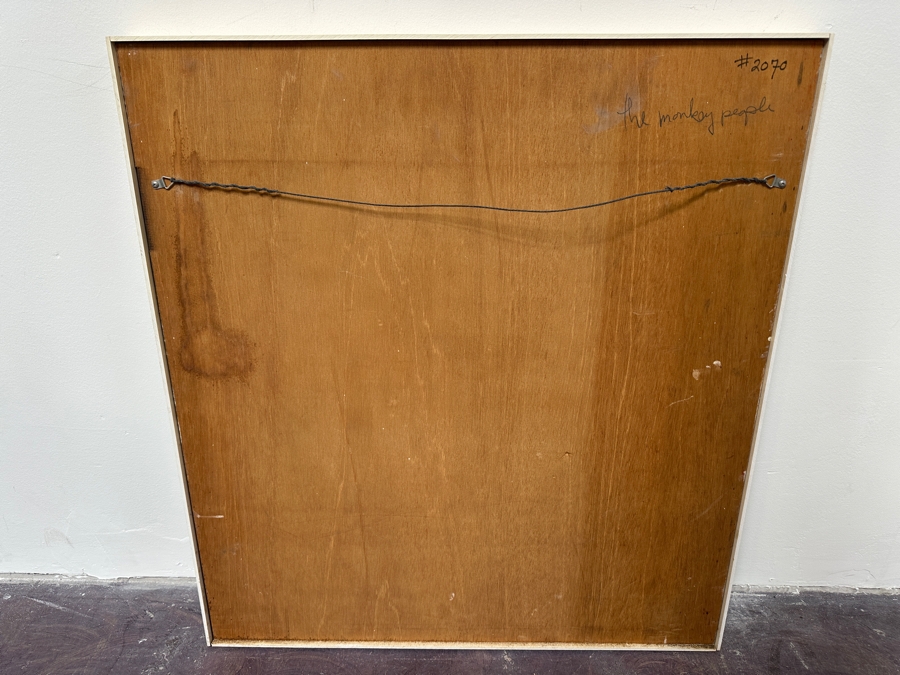 Just Added - Gerrit Greve (1948-2024, Cardiff by the Sea, CA) Original Acrylic Painting On Canvas Titled 'The Monkey People' Signed Upper Right 30' X 32.5' Estimate $975 - $1,219 [Photo 14]