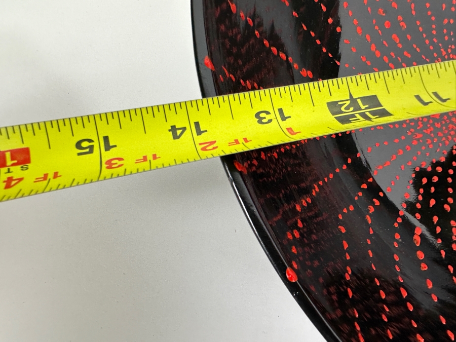 Just Added - Gerrit Greve (1948-2024, Cardiff by the Sea, CA) Original Acrylic Painted Vessel Bowl (These Were Coupled With His Paintings) 13.75W X 3.75H [Photo 6]