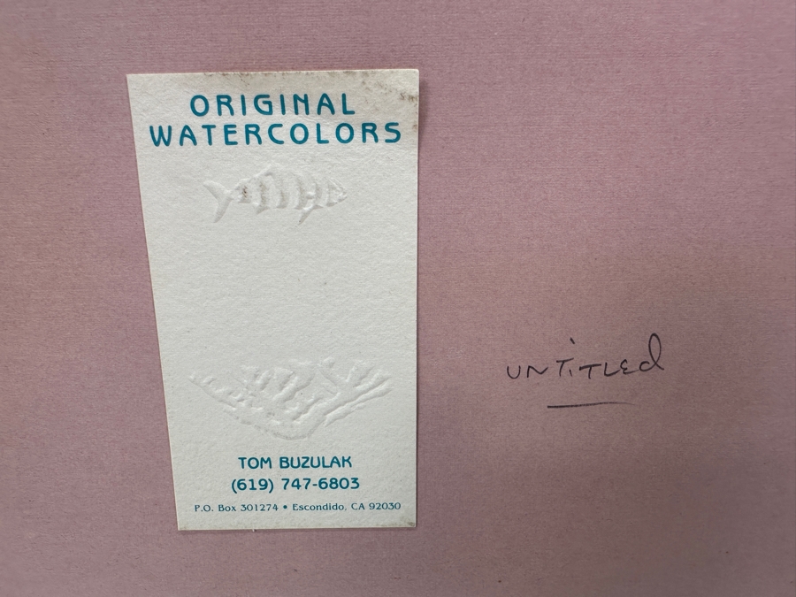 Just Added - Tom Buzulak Original Watercolor Fish Painting Signed Lower Left 5.5 X 7.5 Framed 14 X 16 [Photo 9]