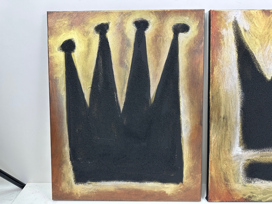 Just Added - Gerrit Greve (1948-2024, Cardiff by the Sea, CA) Pair Of Original Acrylic Painting On Canvas Crowns Signed Verso 16' X 20' Estimate $640 - $800 [Photo 4]