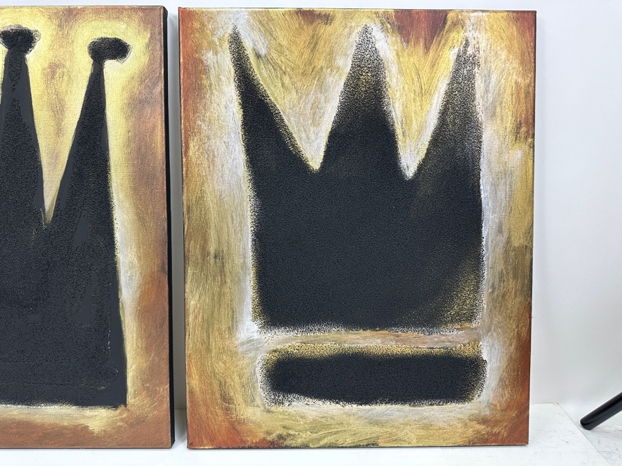 Just Added - Gerrit Greve (1948-2024, Cardiff by the Sea, CA) Pair Of Original Acrylic Painting On Canvas Crowns Signed Verso 16' X 20' Estimate $640 - $800 [Photo 3]