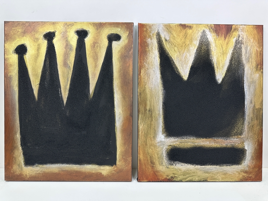 Just Added - Gerrit Greve (1948-2024, Cardiff by the Sea, CA) Pair Of Original Acrylic Painting On Canvas Crowns Signed Verso 16' X 20' Estimate $640 - $800 [Photo 2]
