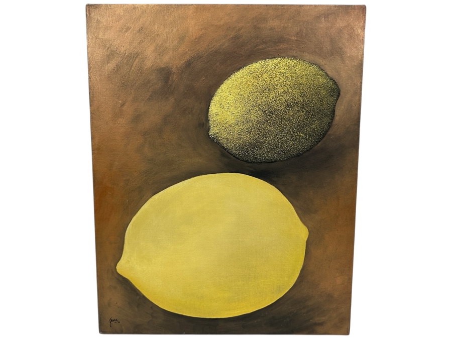 Just Added - Gerrit Greve (1948-2024, Cardiff by the Sea, CA) Original Acrylic Painting On Canvas Titled 'Lemony #3' 1999 Signed Lower Left And Verso 16' X 20' Estimate $320 - $400 [Photo 1]