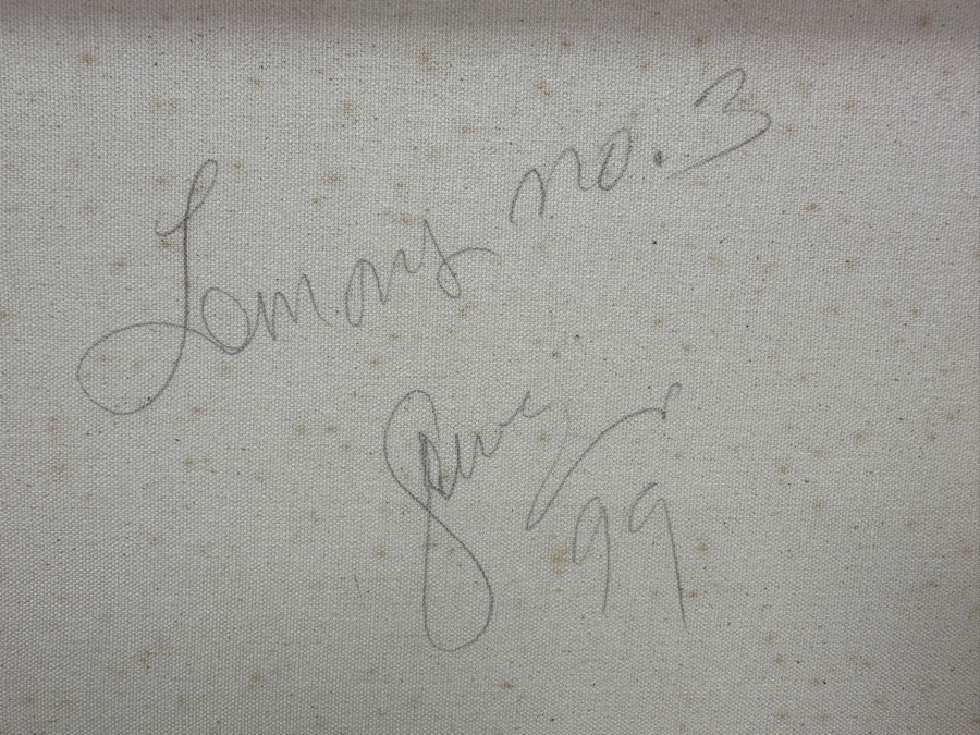 Just Added - Gerrit Greve (1948-2024, Cardiff by the Sea, CA) Original Acrylic Painting On Canvas Titled 'Lemony #3' 1999 Signed Lower Left And Verso 16' X 20' Estimate $320 - $400 [Photo 7]