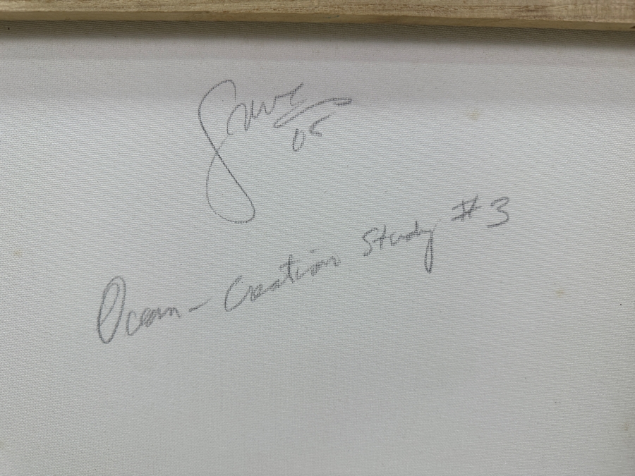 Just Added - Gerrit Greve (1948-2024, Cardiff by the Sea, CA) Original Acrylic Painting On Canvas Titled 'Ocean - Creation Study #3' 2005 Signed Lower Right And Verso 20' X 16' Estimate $320 - $400 [Photo 7]