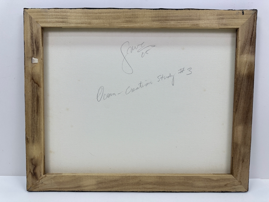 Just Added - Gerrit Greve (1948-2024, Cardiff by the Sea, CA) Original Acrylic Painting On Canvas Titled 'Ocean - Creation Study #3' 2005 Signed Lower Right And Verso 20' X 16' Estimate $320 - $400 [Photo 5]
