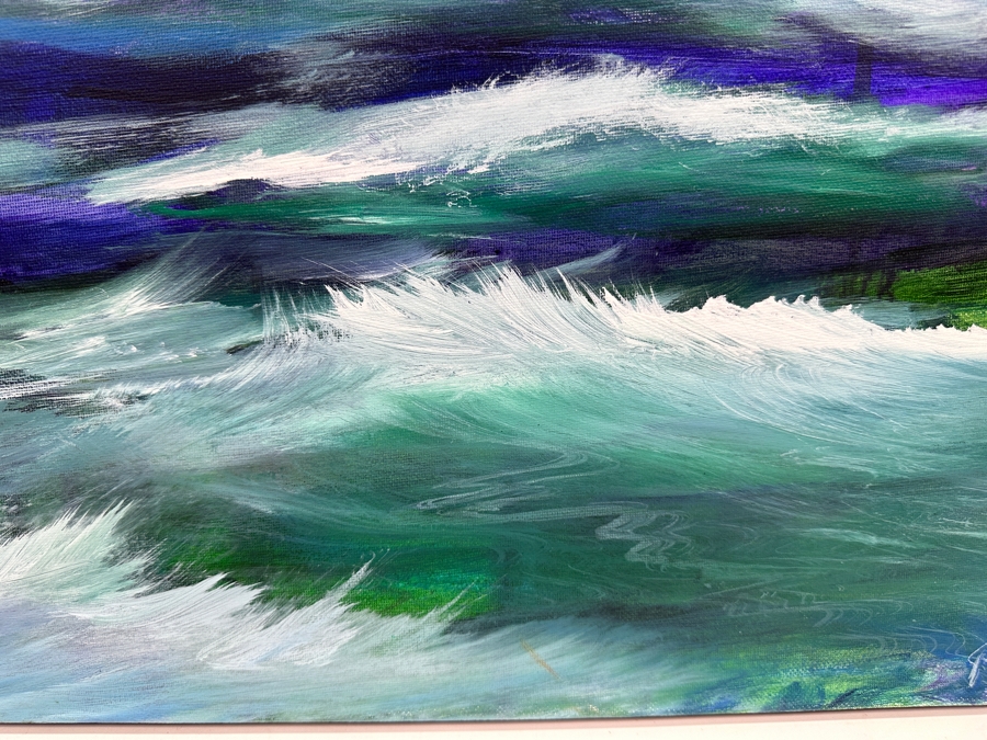 Just Added - Gerrit Greve (1948-2024, Cardiff by the Sea, CA) Original Acrylic Painting On Canvas Titled 'Ocean - Creation Study #3' 2005 Signed Lower Right And Verso 20' X 16' Estimate $320 - $400 [Photo 3]