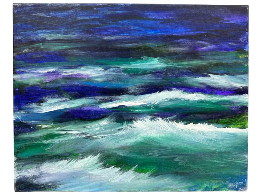 Just Added - Gerrit Greve (1948-2024, Cardiff by the Sea, CA) Original Acrylic Painting On Canvas Titled 'Ocean - Creation Study #3' 2005 Signed Lower Right And Verso 20' X 16' Estimate $320 - $400 [Photo 1]