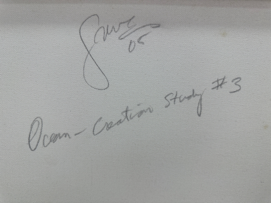 Just Added - Gerrit Greve (1948-2024, Cardiff by the Sea, CA) Original Acrylic Painting On Canvas Titled 'Ocean - Creation Study #3' 2005 Signed Lower Right And Verso 20' X 16' Estimate $320 - $400 [Photo 6]