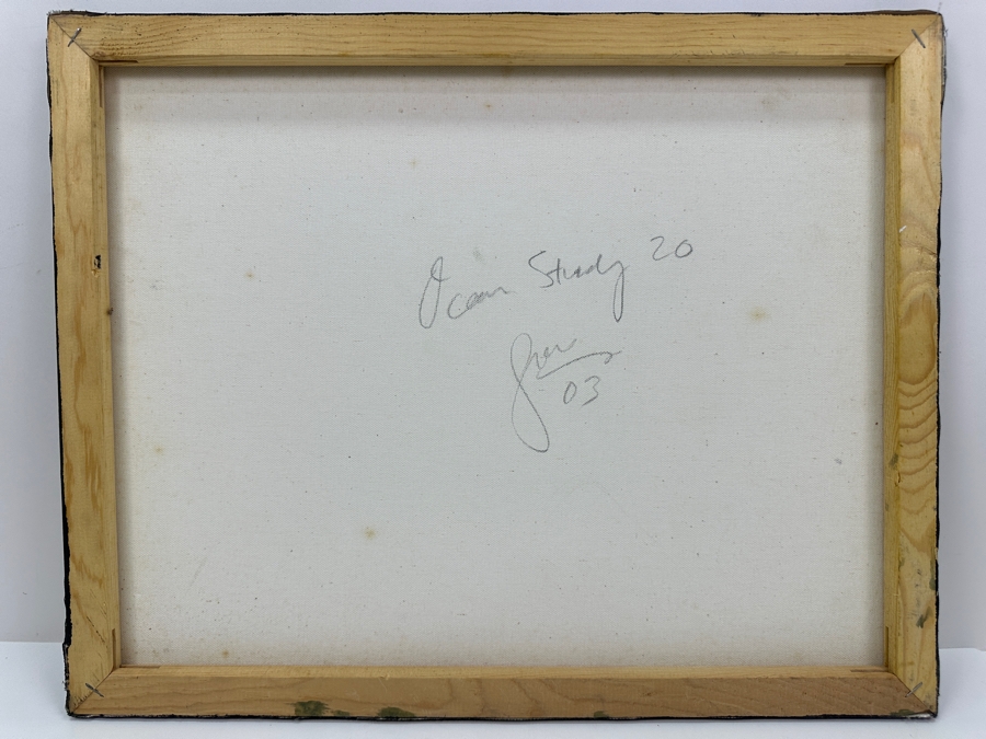 Just Added - Gerrit Greve (1948-2024, Cardiff by the Sea, CA) Original Acrylic Painting On Canvas Titled 'Ocean Study #20' 2020 Signed Lower Left And Verso 20' X 16' Estimate $320 - $400 [Photo 5]