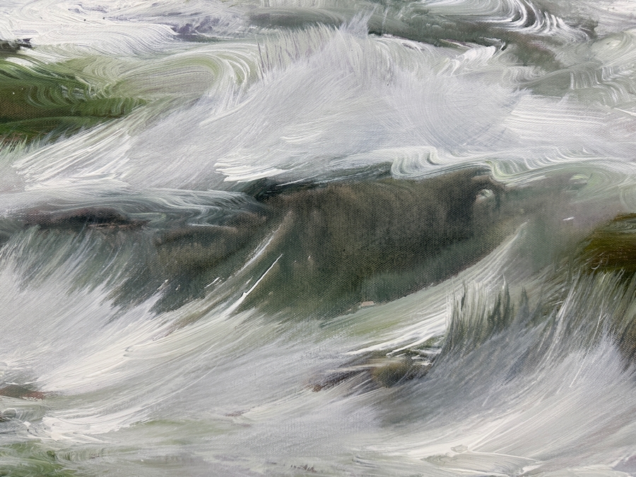 Just Added - Gerrit Greve (1948-2024, Cardiff by the Sea, CA) Original Acrylic Painting On Canvas Titled 'Ocean Study #20' 2020 Signed Lower Left And Verso 20' X 16' Estimate $320 - $400 [Photo 3]