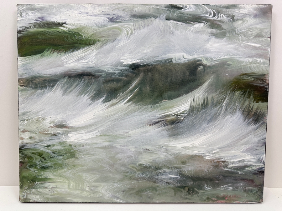 Just Added - Gerrit Greve (1948-2024, Cardiff by the Sea, CA) Original Acrylic Painting On Canvas Titled 'Ocean Study #20' 2020 Signed Lower Left And Verso 20' X 16' Estimate $320 - $400 [Photo 2]