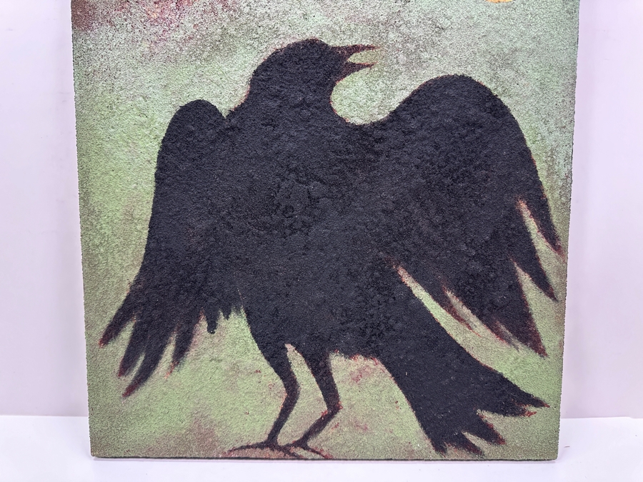 Gerrit Greve (1948-2024, Cardiff by the Sea, CA) Original Acrylic Sand Painting On Canvas Titled 'Crowing At The Moon' 2003 Signed Verso 16' X 20' Estimate $320 - $400 [Photo 3]