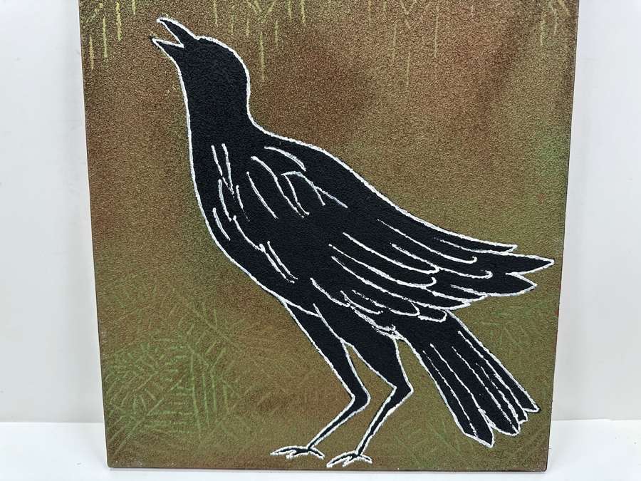 Just Added - Gerrit Greve (1948-2024, Cardiff by the Sea, CA) Original Acrylic Sand Painting On Canvas Titled 'Indian Crow' 2003 Signed Verso 16' X 20' Estimate $320 - $400 [Photo 3]