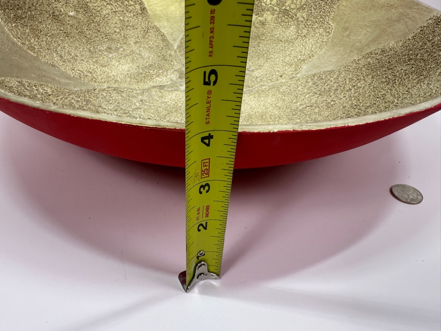 Just Added - Gerrit Greve (1948-2024, Cardiff by the Sea, CA) Original Acrylic Sand Painted Vessel Bowl (These Were Coupled With His Paintings) 18W X 4H [Photo 10]