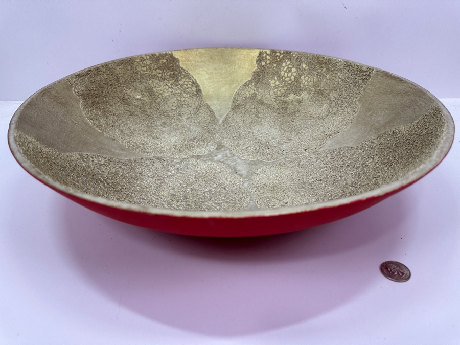 Just Added - Gerrit Greve (1948-2024, Cardiff by the Sea, CA) Original Acrylic Sand Painted Vessel Bowl (These Were Coupled With His Paintings) 18W X 4H [Photo 7]