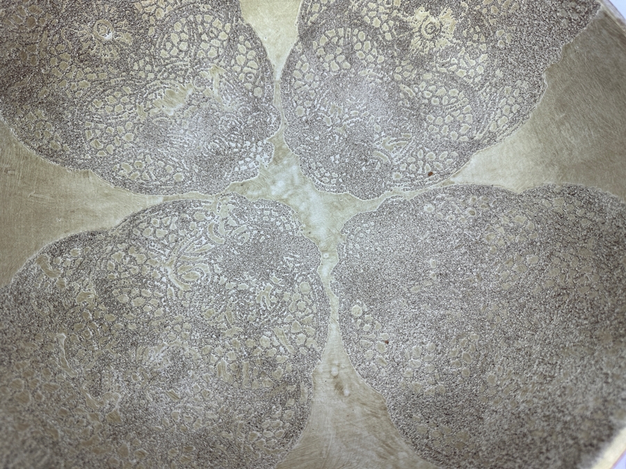 Just Added - Gerrit Greve (1948-2024, Cardiff by the Sea, CA) Original Acrylic Sand Painted Vessel Bowl (These Were Coupled With His Paintings) 18W X 4H [Photo 6]