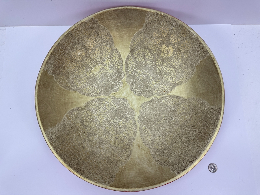 Just Added - Gerrit Greve (1948-2024, Cardiff by the Sea, CA) Original Acrylic Sand Painted Vessel Bowl (These Were Coupled With His Paintings) 18W X 4H [Photo 5]