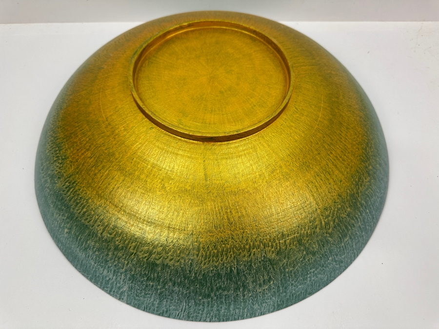 Just Added - Gerrit Greve (1948-2024, Cardiff by the Sea, CA) Original Acrylic Sand Painted Vessel Bowl (These Were Coupled With His Paintings) 17.75W X 4H [Photo 8]