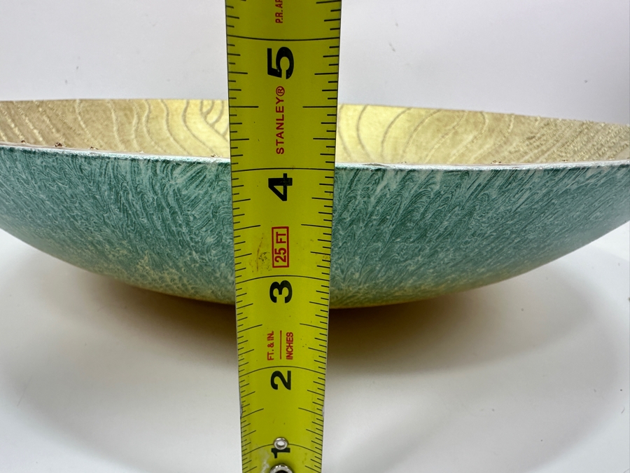 Just Added - Gerrit Greve (1948-2024, Cardiff by the Sea, CA) Original Acrylic Sand Painted Vessel Bowl (These Were Coupled With His Paintings) 17.75W X 4H [Photo 10]