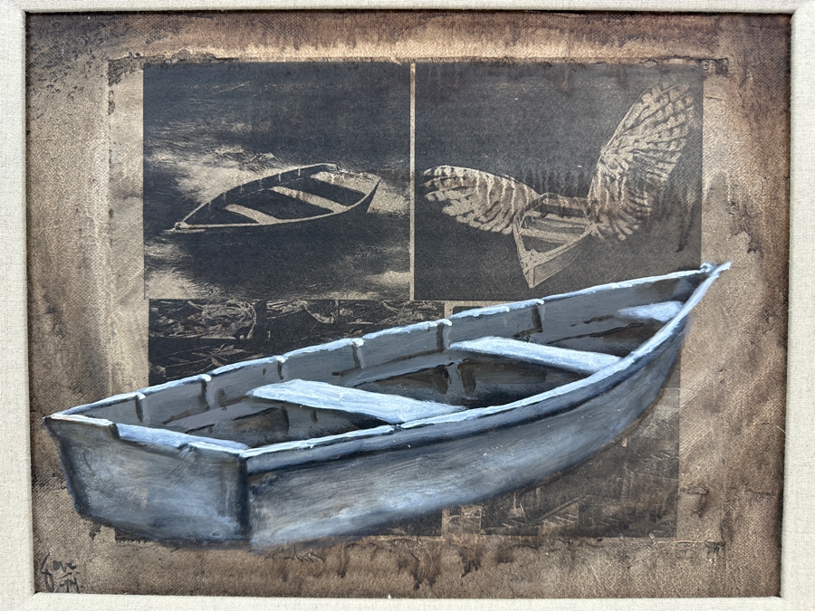Just Added - Gerrit Greve (1948-2024, Cardiff by the Sea, CA) Original Acrylic Painting On Canvas Titled 'Elegy #33' 1994 Signed Lower Left And Verso 14' X 11' Framed 21 X 18 Estimate $154 - $193 [Photo 1]