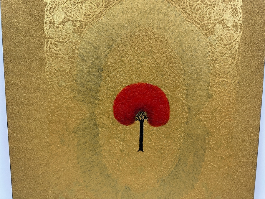 Gerrit Greve (1948-2024, Cardiff by the Sea, CA) Original Acrylic Painting On Canvas Titled 'Tree Of Heaven' 2003 Signed Verso 16' X 20' Estimate $320 - $400 [Photo 3]