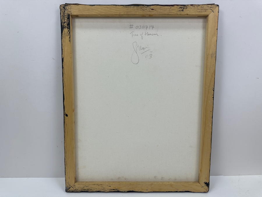 Gerrit Greve (1948-2024, Cardiff by the Sea, CA) Original Acrylic Painting On Canvas Titled 'Tree Of Heaven' 2003 Signed Verso 16' X 20' Estimate $320 - $400 [Photo 4]