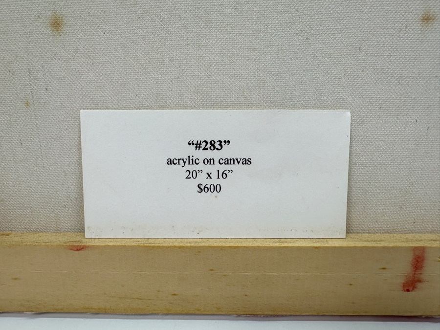 Gerrit Greve (1948-2024, Cardiff by the Sea, CA) Original Acrylic Painting On Canvas Titled '#283' 2003 Signed Verso 16' X 20' Estimate $320 - $400 [Photo 5]