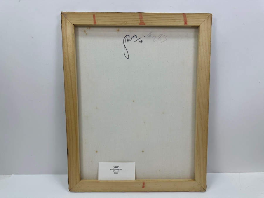 Gerrit Greve (1948-2024, Cardiff by the Sea, CA) Original Acrylic Painting On Canvas Titled '#283' 2003 Signed Verso 16' X 20' Estimate $320 - $400 [Photo 3]