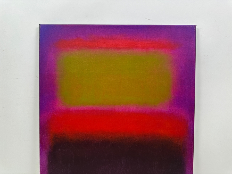 Gerrit Greve (1948-2024, Cardiff by the Sea, CA) Original Acrylic Painting On Canvas Titled 'Abstract Color Field In Manner Of Mark Rothko' 2020 Signed Verso 16' X 20' Estimate $320 - $400 [Photo 3]