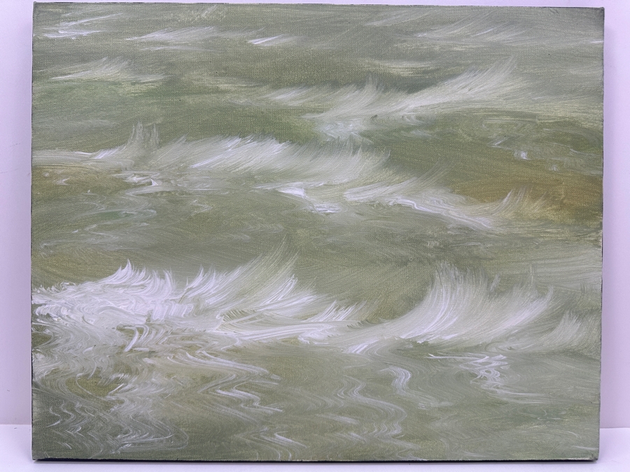 Gerrit Greve (1948-2024, Cardiff by the Sea, CA) Original Acrylic Painting On Canvas Titled 'Ocean Study #24' 2003 Signed Verso 20' X 16' Estimate $320 - $400 [Photo 3]