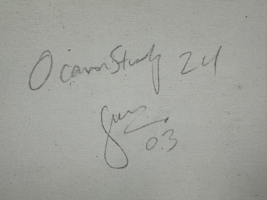 Gerrit Greve (1948-2024, Cardiff by the Sea, CA) Original Acrylic Painting On Canvas Titled 'Ocean Study #24' 2003 Signed Verso 20' X 16' Estimate $320 - $400 [Photo 5]