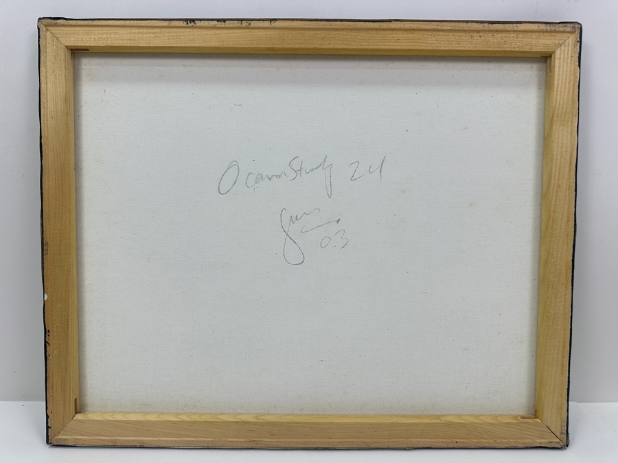 Gerrit Greve (1948-2024, Cardiff by the Sea, CA) Original Acrylic Painting On Canvas Titled 'Ocean Study #24' 2003 Signed Verso 20' X 16' Estimate $320 - $400 [Photo 4]