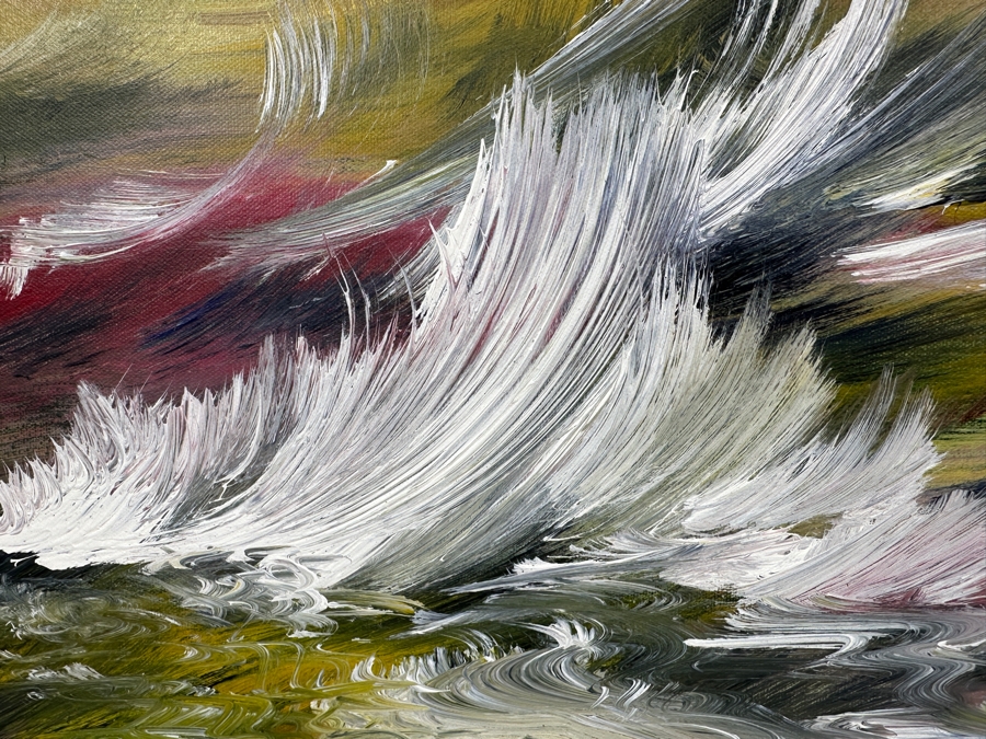 Gerrit Greve (1948-2024, Cardiff by the Sea, CA) Original Acrylic Painting On Canvas Titled 'Ocean Study #30' 2003 Signed Lower Left And Verso 20' X 16' Estimate $320 - $400 [Photo 3]