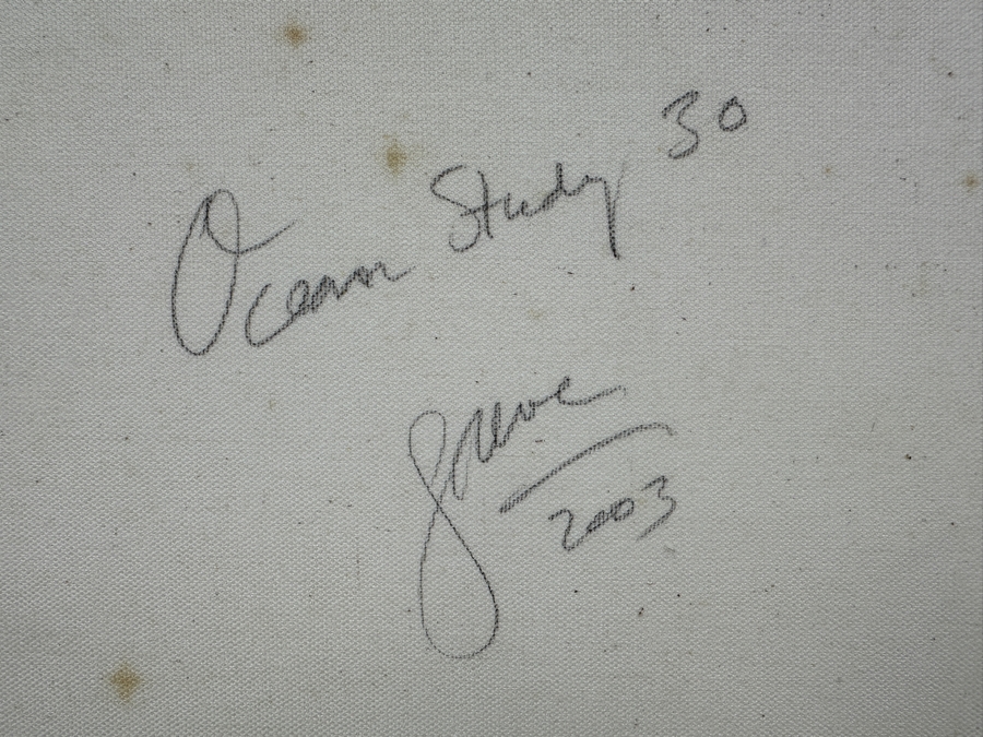 Gerrit Greve (1948-2024, Cardiff by the Sea, CA) Original Acrylic Painting On Canvas Titled 'Ocean Study #30' 2003 Signed Lower Left And Verso 20' X 16' Estimate $320 - $400 [Photo 5]